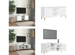 Mobile Tv Vidaxl Con Gambe In Legno Massiccio Bianco 103,5X30X50 Cm - Mobile Tv - Mobili Tv - Credenza - Credenze