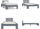Vidaxl Letto In Legno Massiccio Pino Grigio 90X200 Cm - Struttura Letto - Cornici Letto - Struttura Letto - Letto