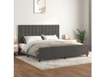 The Living Store Struttura Letto Con Testiera Grigio Scuro 200X200 Cm In Velluto