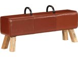 Vidaxl Panca Turnbock Design Marrone 110 Cm In Vera Pelle