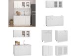 Vidaxl 4 Pezzi Cucina In Legno Bianco - Set Di Armadietti Da Cucina - Set Di Armadietti Da Cucina - Armadietto Da Cucina - Armadietti Da Cucina