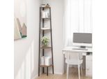 The Living Store Scaffale Ad Angolo Con 5 Ripiani Marrone Scuro E Nero 45,5X31,5X180 Cm