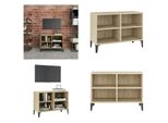 Vidaxl Mobile Tv Con Gambe In Metallo Rovere Sonoma 69,5X30X50Cm - Mobile Tv - Mobili Tv - Credenza - Credenze