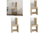 Vidaxl Tavolo Da Toilette Con Led In Rovere Sonoma 60X40X140 Cm - Tavolo Da Toilette - Tavolo Da Trucco - Tavolo Da Cosmesi - Tavolo Da Toilette
