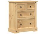 Cassettiera 80X43X91 Cm In Legno Di Pino Massiccio