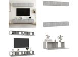 Vidaxl Mobili Tv 4 Pz. Grigio Cemento 100X30X30 Cm Materiale A Base Di Legno - Mobile Tv - Mobili Tv - Mobile Hifi - Mobili Hifi
