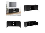 Vidaxl Mobile Tv Nero 110X35X48 Cm In Pino Massiccio - Mobile Tv - Mobili Tv - Mobili Tv - Porta Tv