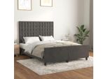 Vidaxl Struttura Letto Con Testiera Grigio Scuro 140X190 Cm In Velluto - Struttura Letto Con Testiera - Struttura Letto Con Testiera - Struttura Letto - Letto Con Testiera