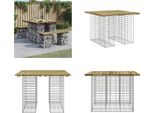 Vidaxl Panca Da Giardino Gabion 100X102X72 Cm In Legno Di Pino Impregnato - Panca Da Giardino - Panche Da Giardino - Panca Da Esterno - Panca Da Esterno