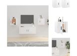 Vidaxl Mobili Tv A Parete 2 Pz. Bianco Lucido 40X34,5X40 Cm - Mobili Tv