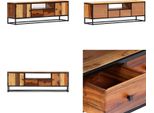 Mobile Tv Vidaxl 120X30X40 Cm In Legno Massiccio Di Recupero E Acciaio - Mobile Tv - Mobili Tv - Mobili Tv - Mobili Tv