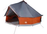 Vidaxl Tenda Familiare Tipi 6 Persone Grigio E Arancione Impermeabile