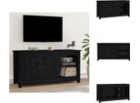 Mobile Tv Vidaxl Nero 103X36,5X52 Cm In Legno Di Pino Massiccio - Mobili Tv