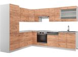 Vicco Cucina Angolare Completa Fame-Line, 227 X 287 Cm , Pt Marmo, Quercia Dorata/Bianco