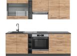 Vicco Cucina Componibile Fame-Line, 235 Cm , Pt Antracite, Quercia Dorata/Antracite