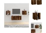Vidaxl Mobili Tv A Parete 2 Pz. Rovere Fumé 40X34,5X40 Cm - Mobili Tv