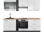 Vicco Cucina Componibile Fame-Line, 235 Cm , Pt Rovere, Bianco Lucido/Antracite