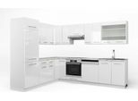 Vicco Cucina Angolare Completa Fame-Line, 227 X 287 Cm , Pt Marmo, Bianco Lucido/Bianco