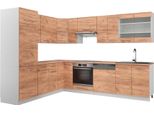 Vicco Cucina Angolare Completa Fame-Line, 227 X 287 Cm , Pt Rovere, Quercia Dorata/Bianco