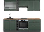 Vicco Cucina Componibile Fame-Line, 235 Cm , Pt Rovere, Verde-Oro Country House/Antracite