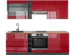 Vicco Cucina Componibile Fame-Line, 235 Cm , Pt Rovere, Bordeaux Lucido/Antracite