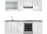 Vicco Cucina Componibile Fame-Line, 240 Cm , Pt Antracite, Bianco Lucido/Bianco