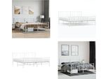 Vidaxl Giroletto Con Testiera E Pediera In Metallo Bianco 180X200 Cm - Giroletto - Cornici Per Letti - Giroletto - Letto