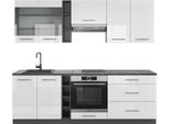 Vicco Cucina Componibile Fame-Line, 235 Cm , Pt Antracite, Bianco Lucido/Antracite