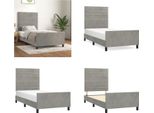 Vidaxl Giroletto Con Testiera Grigio Chiaro 100X200 Cm In Velluto - Giroletto Con Testiera - Giroletti Con Testiera - Giroletto - Letto Con Testiera