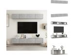 Vidaxl Mobili Tv 4 Pz. Grigio Cemento 100X30X30 Cm Materiale A Base Di Legno - Mobili Tv