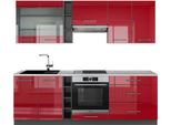 Vicco Cucina Componibile Fame-Line, 235 Cm , Pt Marmo, Bordeaux Lucido/Antracite