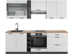 Vicco Cucina Componibile Fame-Line, 235 Cm , Pt Rovere, Bianco Casa Di Campagna/Antracite