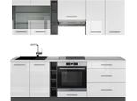 Vicco Cucina Componibile Fame-Line, 235 Cm , Pt Marmo, Bianco Lucido/Antracite