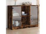Vidaxl Credenza In Rovere Fumé 102X37X75,5 Cm Materiale A Base Di Legno