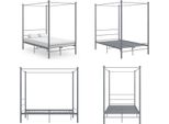 Vidaxl Letto A Baldacchino In Metallo Grigio 120X200 Cm - Struttura Letto - Struttura Letto In Metallo - Letto - Letti