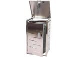 Coperchio Per Pattumiera A 1 Scomparto HWC-E83, Coperchio Per Pattumiera, Estensibile 103X60X62Cm ~ Acciaio Inox 23Kg