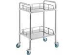 Carrello Da Laboratorio Vevor, Carrello A 2 Ripiani In Acciaio Inox, Carrello Da Laboratorio Con Ruote Girevoli, Carrello Dentale Per Clinica, Laboratorio, Ospedale, Salone, 15,16" X 21,57"" X 34,06"