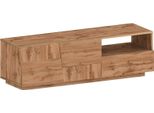 Dmora Mobile Porta Tv Cecia 44X150X46H Cm Marrone Rovere, Apertura Battente 2 Vani Italy
