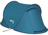 Tenda Da Campeggio Automatica Nils - 220×120 Cm Con Protezione Uv E Telo Di Fondo Blu