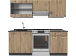 Vicco Cucina Componibile R-Line, 200 Cm , Pt Antracite, Rovere Artigianale/Antracite