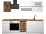 Dmora Cucina Completa Fonti Bianco Lucido, Modulabile Un Cassetto Italy