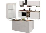 Dmora Cucina Completa Armend Bianco Lucido, Modulabile 3 Cassetti Italy