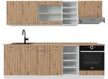 Vicco Cucina Componibile R-Line, 240 Cm , Pt Rovere, Rovere Artigianale/Bianco