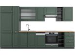 Vicco Cucina Componibile Fame-Line, 355 Cm , Pl Rovere, Verde-Oro Country House/Antracite/Antracite