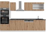 Vicco Cucina Componibile R-Line, 300 Cm Con Armadio Alto, Pt Antracite, Rovere Artigianale/Bianco
