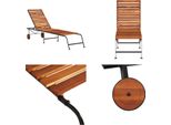 Vidaxl Sdraio Con Gambe In Acciaio In Legno Massiccio Di Acacia - Sdraio - Sdraio - Sedia A Sdraio - Sedie A Sdraio