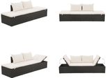 Vidaxl Lettino Da Giardino Nero 195×60 Cm In Poly Rattan - Lettino Da Giardino - Lettini Da Giardino - Lettino Da Sole - Lettini Da Sole