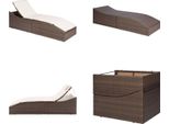 Vidaxl Lettino Da Sole Con Cuscino Imbottito In Rattan Marrone - Lettino Da Sole - Lettino Da Sole - Lettino In Rattan - Lettino In Rattan