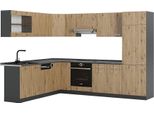 Vicco Cucina Angolare Completa R-Line, 227 X 287 Cm Senza Piano Di Lavoro, Rovere Artigianale/Antracite