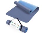 Vitolog Tappetino Yoga Tappetino Fitness Tappetino Ginnastica, Pilates, Allenamento Antiscivolo, Tpe Blu Scuro 173X60X0,6